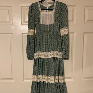 SOLD Green Gingham Gunne Sax Dress